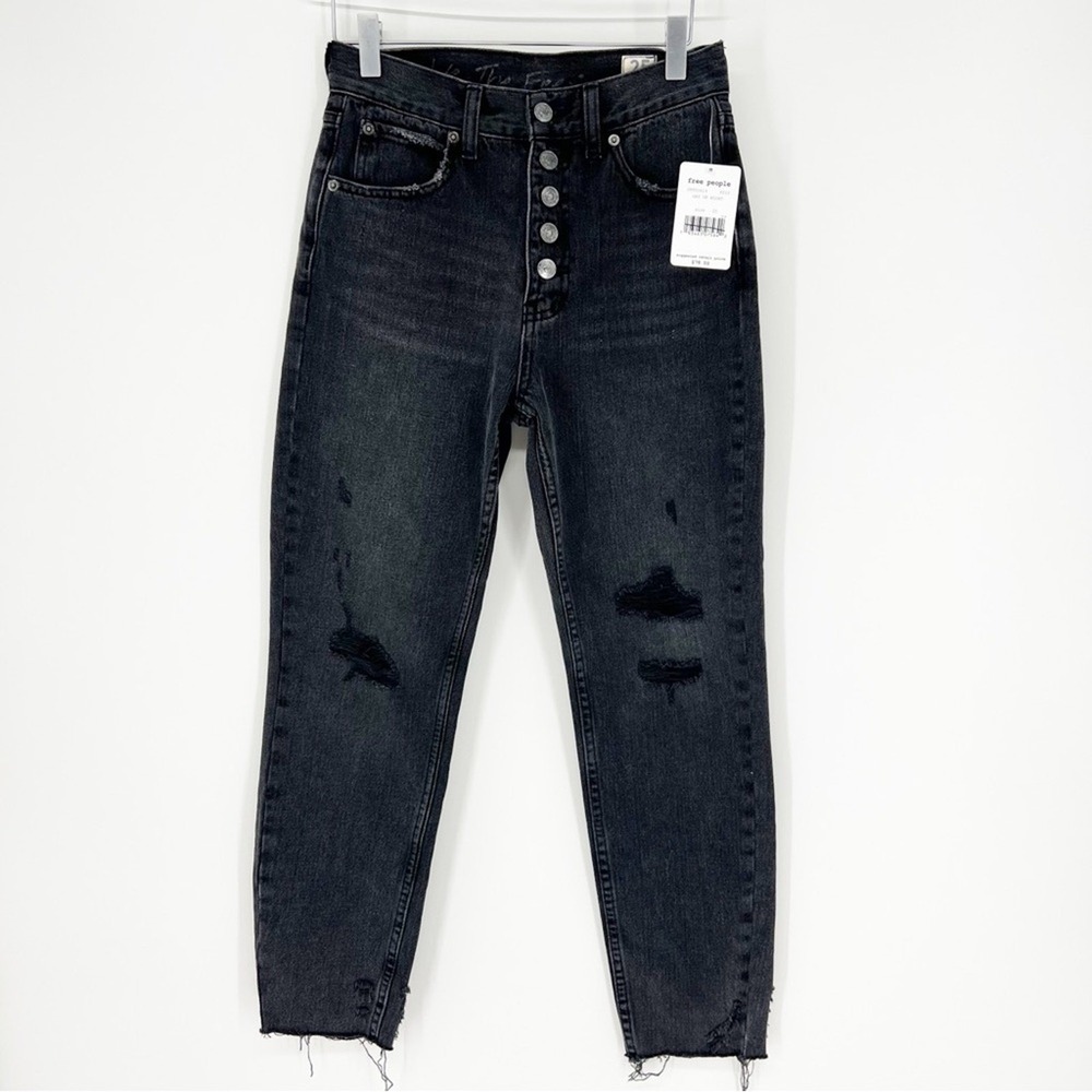 NWT Free People Blossom Rigid High Rise Skinny Jeans 25 Day or Night Wash - Picture 2 of 9
